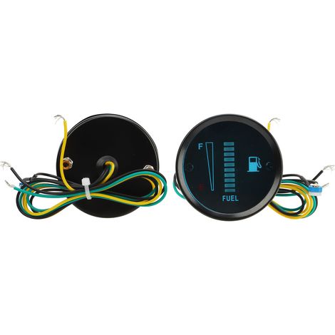 Jauge de niveau de carburant pour moto, boîtier de 52 mm de diamètre, affichage LED, indicateur de niveau de carburant, 12 V, lumière verte (1/5)