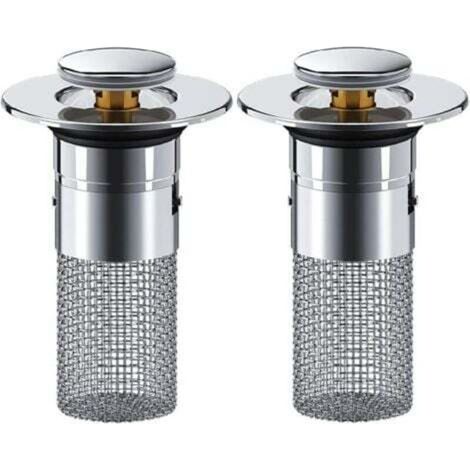 2-Piece Sink Drain Plug Set, 34-40mm Universal Sink Plug, Pop-Up Anti-Block Drain Filter, Drain Plug, Bathroom Accessory for Bathtub, Kitchen, Bath