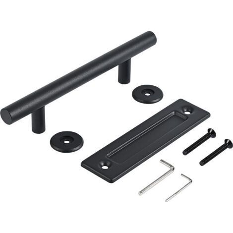 30CM Sliding Door Handle, Black with Sliding Door Handle, Rustic Large Size, Suitable for Gates, Garages, Cabinets 1 Pcs (1/5)