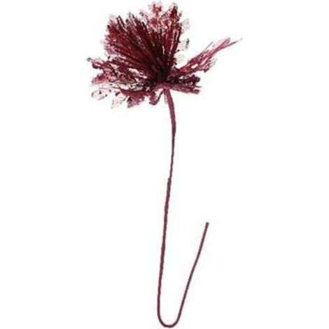 Rametto con fiore natalizio - colore rosso - decorazione addobbo natalizio