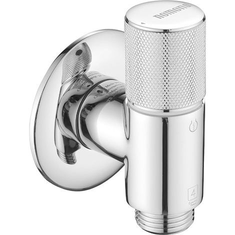 Robinet d'angle G1/2" avec design ultra fin pour une utilisation dans des espaces confinés, montage mural, laiton chromé, pour lavabo de cuisine, mitigeur de toilettes (1/5)