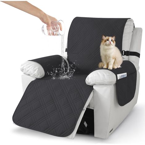 Housse de fauteuil, Housse de fauteuil imperméable, Housse de fauteuil avec poches latérales, Protège-accoudoir de housse de fauteuil, Tapis de fauteuil antidérapant pour fauteuil relax (1/5)