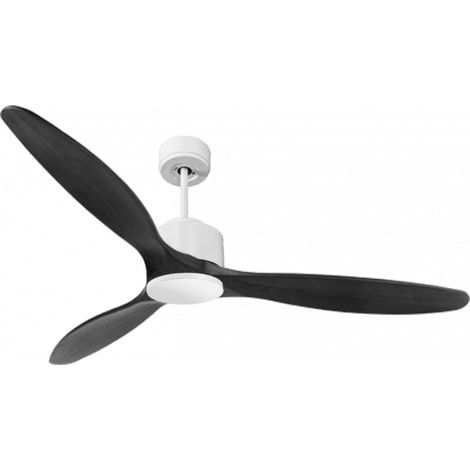Modulo de KlassFan - Super destratificateur et ventilateur DC 166 cm Blanc pales bois noir sans Lumière 30 à 60 m²