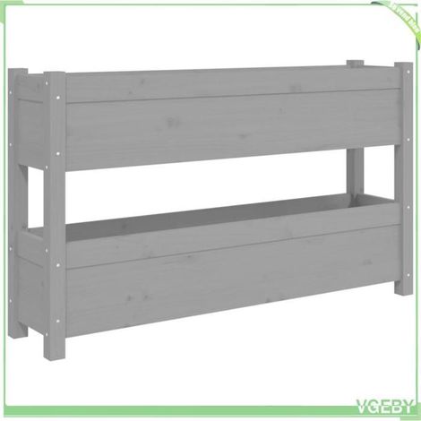 Jardinière (lit surélevé) - FAFEICY - 823929 - Gris - Bois de pin massif - 112x25x66 cm (1/5)