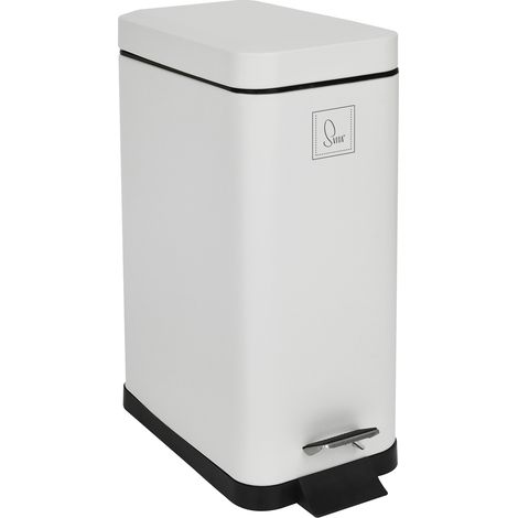 SVITA STM10 Mülleimer Treteimer 10l inkl. Inneneimer Softclose-Deckel Weiß