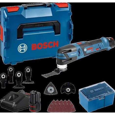 Découpeur-ponceur Bosch Professional GOP 12V-28 + 2 Batteries 3,0Ah + Accessoires + L-BOXX - 06018B5006 (1/5)