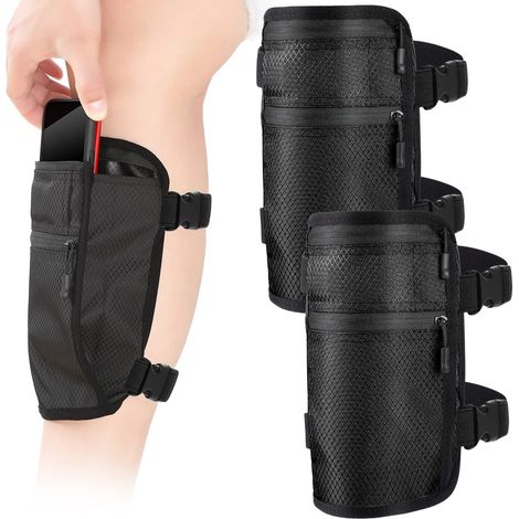 Étui de téléphone portable en cuir pour mollet/jambe, lot de 2, support antidérapant pour smartphone avec sangle ajustable, sacoche de jambe pour hommes et femmes, entraînement de course à pied (1/5)