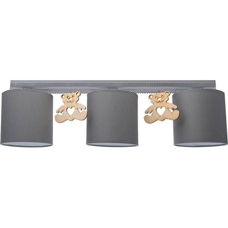 Plafonnier enfant Miś gris Milagro MLP4965 3xE27 60W (1/5)