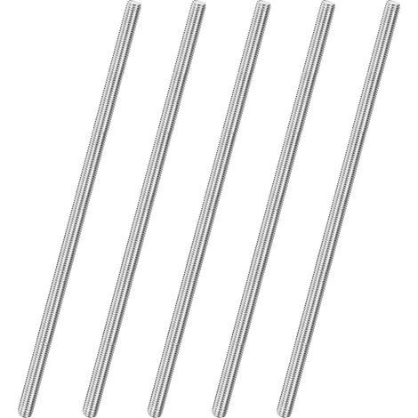 Lot de 5 tiges entièrement filetées, M10 x 300 mm, filetage à droite en acier inoxydable 304, pour boulons d'ancrage/pinces/étriers de fixation de meubles, vis à filetage métrique (1/5)