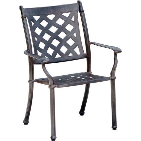 Inko Stapelstuhl Duke Alu-Guss 63x71x100 cm Gartenstuhl 2 Farben zur Wahl Bronze (1/5)