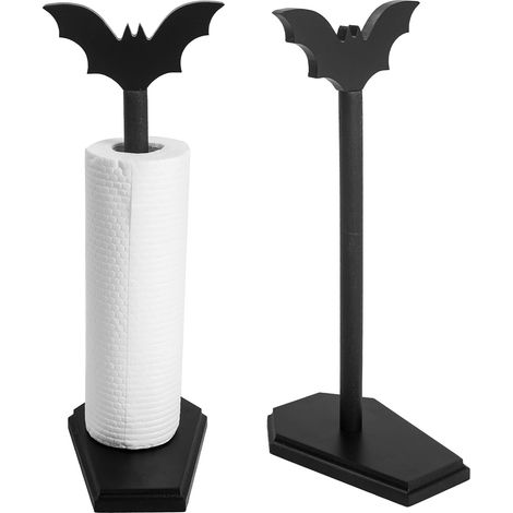 Lot de 2 porte-rouleaux d'essuie-tout en forme de chauve-souris pour la cuisine, décoration d'Halloween (1/5)