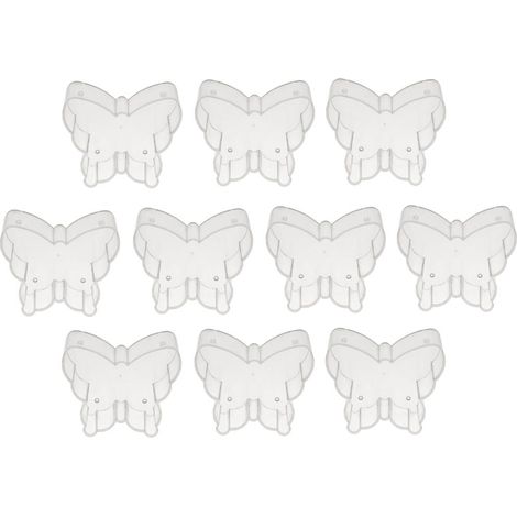 10 Pièces En Plastique Transparent Bougies Chauffe-plat Mignon Bougie Moule Moule Cire Conteneurs Papillon 49mm (1/5)