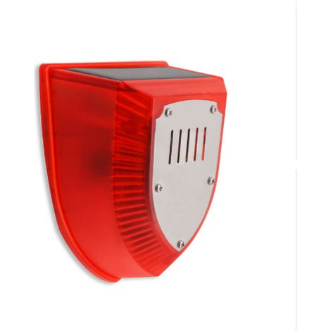 Alarme Solaire Extérieure Détecteur De Mouvement - 129 dB Avec Sons Chien Aboyant Et Détonation - Voyants LED Stroboscopiques - 125° Angle Détection 5-8 M - 1 Pièce (1/5)