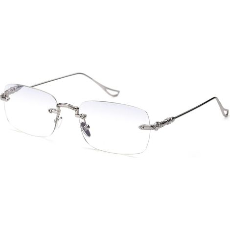 Lunettes de lecture sans cadre - 1 paire - Métal et résine - Anti lumière bleue - Homme et femme - Largeur 142 mm (1/5)