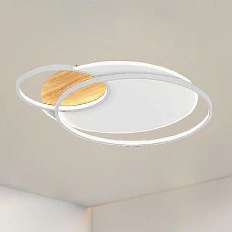 TrAdE Shop Traesio - Plafoniera Led 38w Cerchi Bianco Lampadario Soffitto Moderno Luce Naturale 70838 - (1/3)