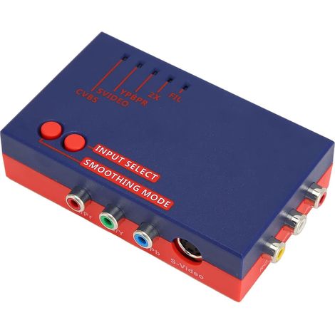 RetroScaler2x Convertisseur D'interface Multimédia HD avec Latence Zéro pour Consoles Rétro - Sortie de Signal Haute Définition pour Appareils NTSC/PAL - Matériau ABS (Bleu) (1/5)