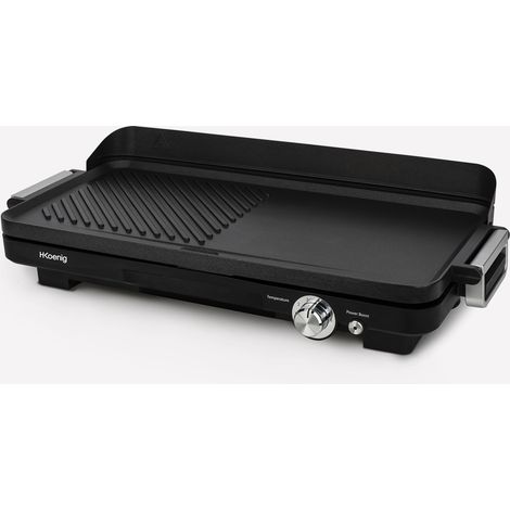 Plancha De Asar Eléctrica Con Parrilla, 1800 W, Superficie Amplia, Negro. HKoenigGRX330 (1/4)