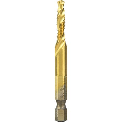 Foret Taraudeur - Queue Hexagonale 6.35mm - Filetage M5 Profondeur 15mm - Acier Rapide - Évaccumation Copeaux - Lot De 5 (1/5)