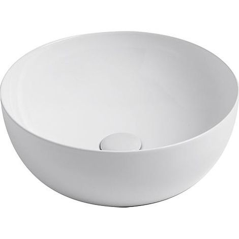 Vasque a poser Clas + 400x400mm, en céramique, blanc sans trou de robinet (1/2)