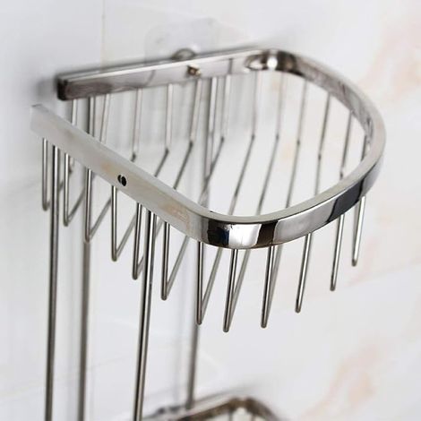 Porte-serviettes 304 Acier Inoxydable Coin Rack Salle De Bains Douche Cloison Cuisine Rangement Rack 2 Pièces