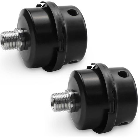 2Pcs Luft Kompressor Schalldämpfer Schalldämpfer 1/4 "Gewinde Intake Filter Schwarz Metall für (1/4)