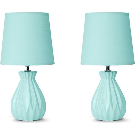 KONSIMO SOTER 2er Set Tischlampen, Mint (1/4)
