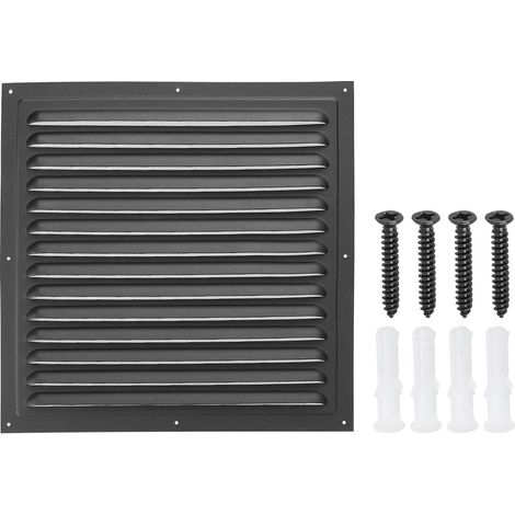 12"x12" Grille De Ventilation Pignonaluminium Pour Mur Exterieur Sortie D'Air Ventilation De Sous-Toit Grille A Persiennes Avec Ecran Integre Pour Comble Garage, Noir (1/5)