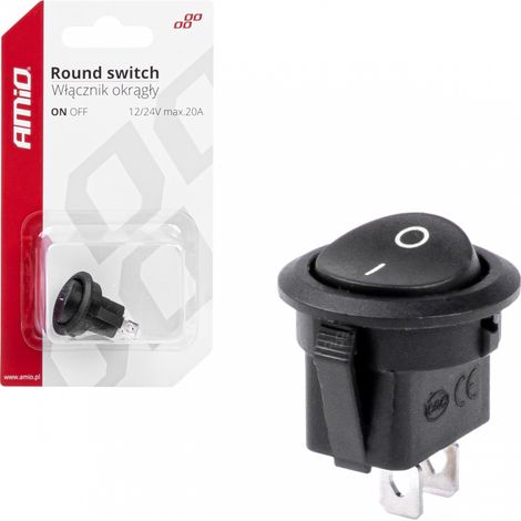 Interruttore ON/OFF rotondo nero amio-03083 (1/5)