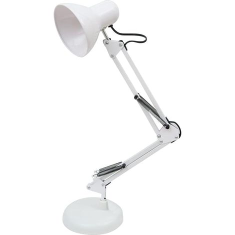 1 Lampe De Bureau Métal Bras Articulé Hauteur Réglable 34-67cm Douille E27 Design Rétro Pour Bureau Chambre Salon