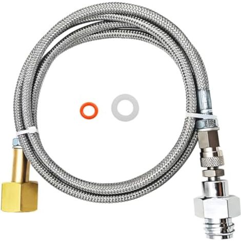 Adaptateur tuyau haute pression 90 cm pour grandes bouteilles de CO2, Adaptateur Bouteille Gaz, Convient pour machine à gazéifier Grohe Blue Home Tuyau CO2 (1/5)