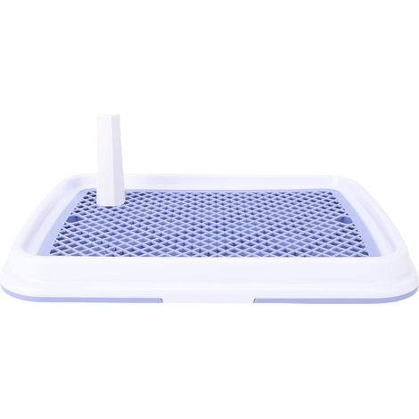 Toilettes pour chiens, haute clôture, anti-odeur, facile à nettoyer, support de coussinet de pipi en plastique, plateau de pot pour animaux de compagnie pour petits chiens, bleu (1/5)
