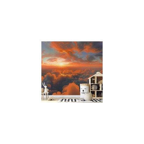 Fotomural - Cuando el amanecer acaricia las nubes: un espectáculo de colores en el cielo matutino