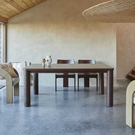 Tikamoon Leandro Table à manger en mindi H 76 cm × L 180 cm × P 100 cm (1/5)