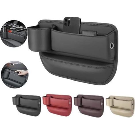 Organisateur Entre Siege Auto - Cuir Pu Et Abs - Pour Console Centrale Voiture - 1 Piece (1/5)
