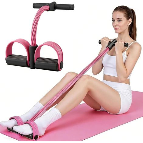 Bandes de résistance à pédales avec poignée – 6 Tubes à pédale, Bande de Fitness multifonctionnelle avec poignée pour l’entraînement des abdominaux, des Bras, de la Taille et des Jambes (1/5)