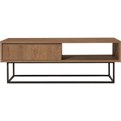 Moderner Couchtisch mit offenen Fach und Schublade aus Holz Dale (1/5)