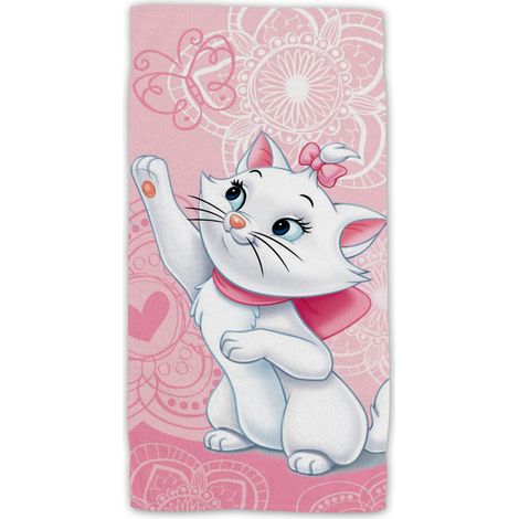 Disney Marie Cat Baumwolle Strandtuch Frottee Badetuch mit Premium Druck, 70x140 cm