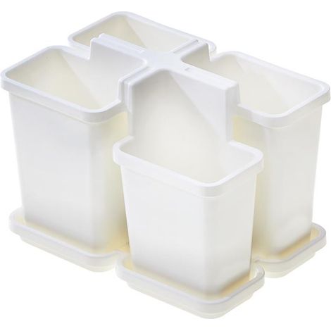 SET SCOLAPOSATE BELLA CON VASSOIO 16.4X11.2 XH12.5 CM IN COLORE BIANCO
