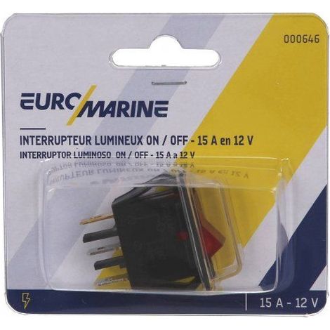 INTERRUPTEUR À BASCULE ÉTANCHE - 15 ah 12 v on-off - lumineux rouge