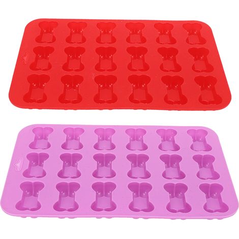 2 moules à glaçons en silicone en forme d'os, 18 trous, pour la décoration de gâteaux au chocolat et autres pâtisseries maison. (1/5)