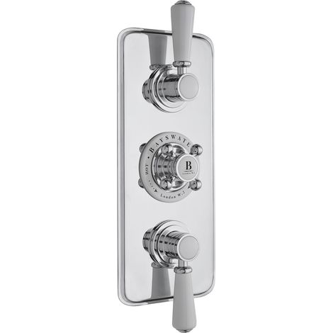Bayswater Traditional Triple Concealed Shower Valve White/Chrome (1/3)