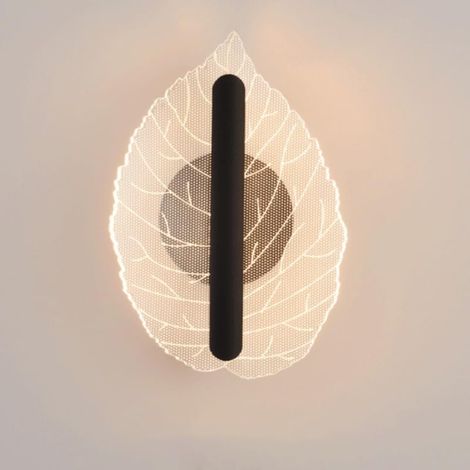 Applique noire murale moderne, LED 7 W, idéale pour une table de chevet ou un salon, intensité variable trois couleurs, en acrylique (1/4)
