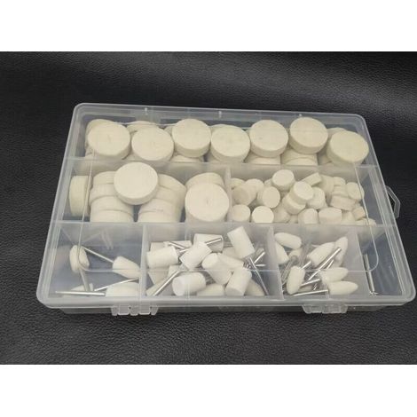 200 PCS Roue de Polissage en Laine, Tampon de Polissa Roue de Polissage avec Tige Métal pour Accessoires Dremel Outils Rotatifs, (1/5)