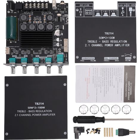 Module amplificateur BT 2.1 canaux, carte Audio de contrôle APP avec caisson de basses, téléphone Compatible avec lecteur CD PC système domestique (1/5)