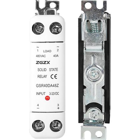 Solid State Relay, Single Phase DIN Rail Mounted SSR DC AC Controlled Relay with Heat Sink, 15A (1/5)