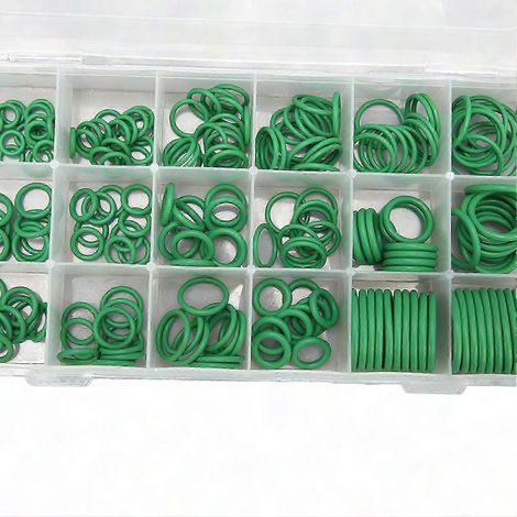 225-teiliges O-Ring-Set für Kfz-Klimaanlagen, staubdichtes Dichtungssortiment, leckagefreier Ersatz, kompatibel mit verschiedenen Fahrzeugen (1/2)