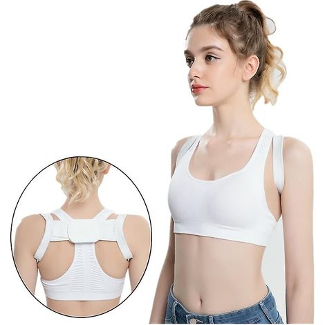 Correcteur de posture ajustable pour enfants, ceinture de soutien des épaules et du dos, empêche le dos voûté, unisexe - noir (S) (1/5)