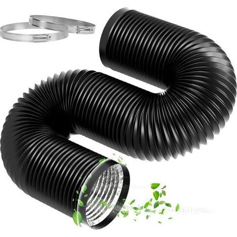 Ø100 mm Tuyau D'evacuation 3 m, Tube de Ventilation Tuyau Flexible en Aluminium avec 2 Collier de Serrage inox pour Climatisation Sèche-Linge Extracteur D'Air (1/5)