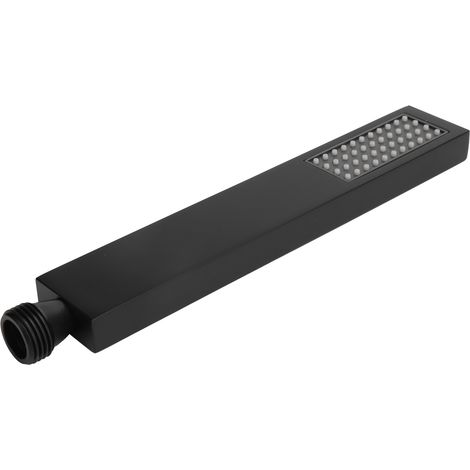 Pommeau de douche carré plat G1/2, douchette en cuivre massif pour salle de bain (noir mat) (1/5)