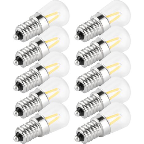 Ampoule E14 1.5W Blanc Chaud pour Lustre et Plafonnier, 110V AC, Filament Court